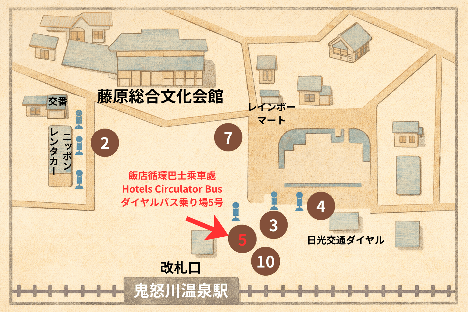 Information on the Kinugawa Onsen Station ⇄ Hotel Circular Shuttle Bus